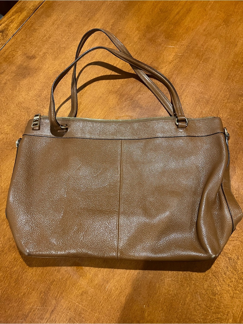 Coach Brown Pebbled Leather Shoulder Tote